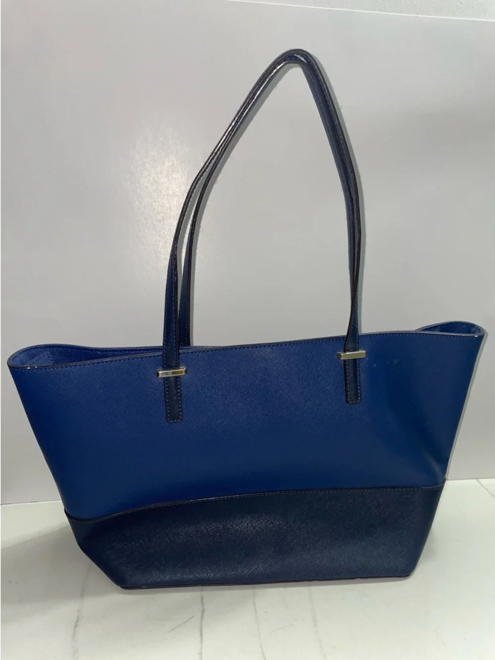 Kate Spade Cedar Street Harmony Color-block Two Toned Navy Blue Tote Bag Purse
